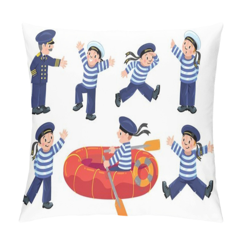 Personality  Funny Sailors And Captain Set Pillow Covers