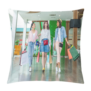 Personality  Young Women With Shopping Bags  Pillow Covers