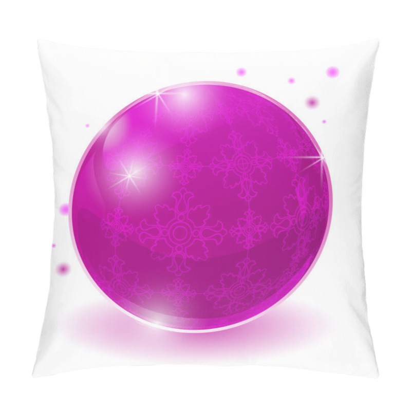 Personality  Pink Glossy Sphere Isolated On White. Pillow Covers