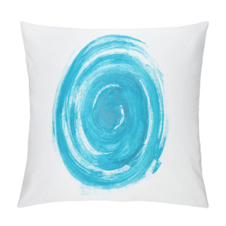 Personality  Painted Blue Circle On White Background Pillow Covers