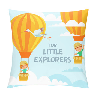 Personality  Children Flying On Air Balloons Pillow Covers