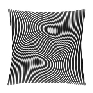 Personality  Lines With Wavy, Swirling Distortion Effect Pillow Covers