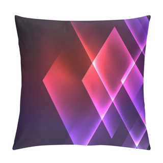 Personality  Neon Shiny Color Squares On Black, Modern Template Pillow Covers