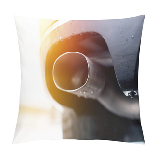 Personality  Powerful Car With Exhaust Pipe, Pollution And Fine Dust. Sunligh Pillow Covers