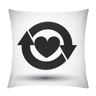 Personality  Heart Surrounded By Arrows Vector Simple Single Color Icon.  Pillow Covers