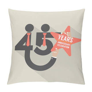 Personality  45 Years Anniversary Typography Design Vector Illustration. Pillow Covers