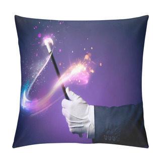 Personality  Magician Hand With Magic Wand Pillow Covers