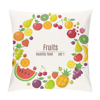 Personality  Fruits Icons Set Pillow Covers