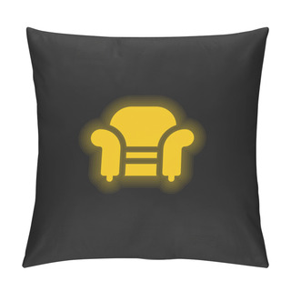 Personality  Armchair Yellow Glowing Neon Icon Pillow Covers