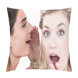 Personality  Woman Whispering In Friend Ear Pillow Covers