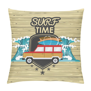 Personality  Surf Time Card Pillow Covers