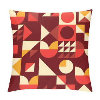 Personality  Mid-century Retro 60's And 70's Style Vector Seamless Pattern, Geometric Textile Or Fabric Print Minimalist Design  Pillow Covers