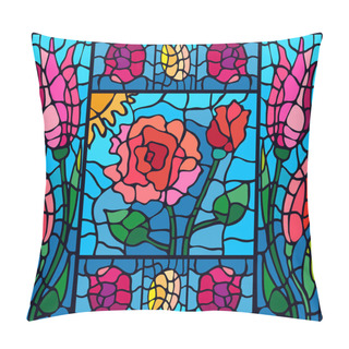 Personality  Art Nouveau Stained Glass Window. Pillow Covers
