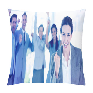 Personality  Business Team Celebrating A Good Job Pillow Covers