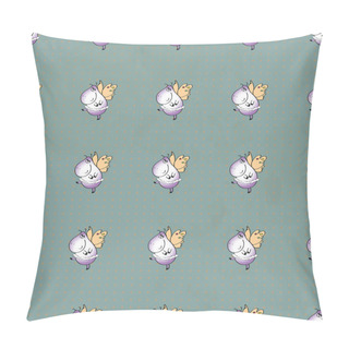 Personality  Seamless Pattern Hippopotamus With Wings  Pillow Covers