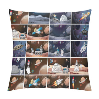 Personality  Set Of Mars Space Scenes Pillow Covers