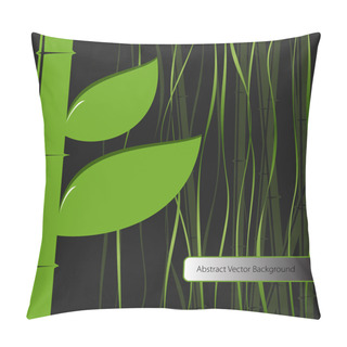 Personality  Green Leaves Bamboo. Vector Illustration. Pillow Covers