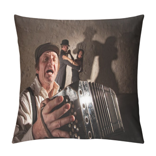 Personality  Accordion Player Singing For Dancers Pillow Covers