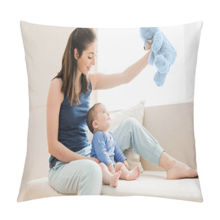 Personality  Beautiful Mother Playing With Her Son Pillow Covers