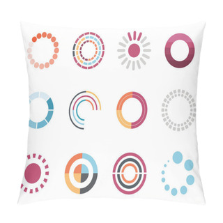 Personality  Loading Circles Flat Style Icon Set Vector Design Pillow Covers