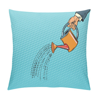Personality  Businessman Watered From A Watering Can Pillow Covers