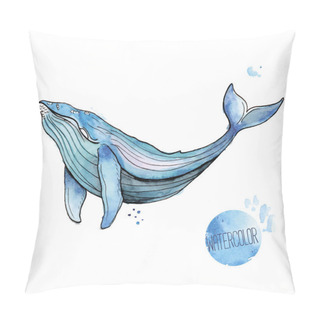 Personality  Vector Illustration Of Watercolor Whale Pillow Covers