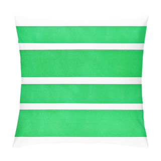 Personality  Set Of Green Satin Strips Isolated On White Pillow Covers