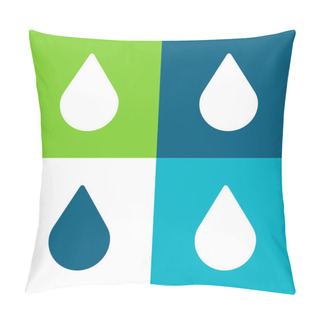 Personality  Blood Drop Flat Four Color Minimal Icon Set Pillow Covers