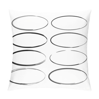 Personality  Set Of Round Grunge Frames. Empty  Borders. Vector Illustration.  Pillow Covers