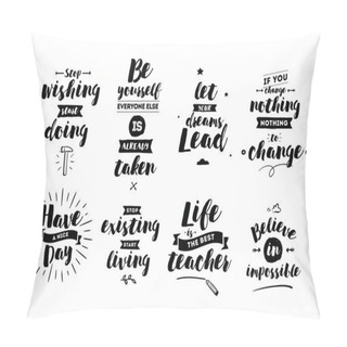 Personality  Inspirational Quotes Set. Pillow Covers