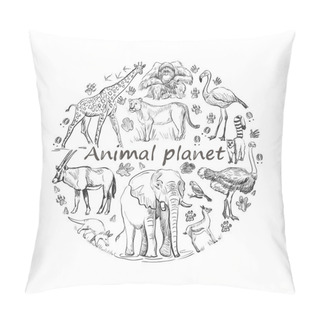 Personality  Hand Drawn Save Animal Planet Pillow Covers