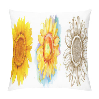 Personality  Sunflower, Different Styles Pillow Covers