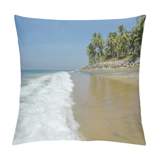 Personality  Empty Beach In Kerala, India. Pillow Covers