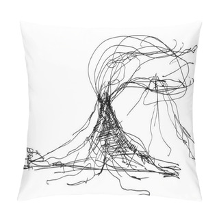 Personality  Sketch Of Volcano Pillow Covers