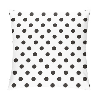 Personality  Black Polka Dots On White Background Retro Seamless Vector Pattern Pillow Covers