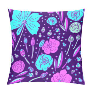 Personality  Floral Tropical Background In Neon Colors Pillow Covers