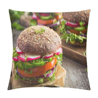 Personality  Vegan Rye Burger With Vegetables Pillow Covers