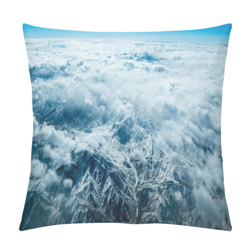 Personality  Aerial view of mountains and clouds on top  pillow covers