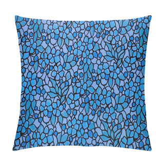 Personality  Abstract Mosaic Of Blue Flowers Pillow Covers