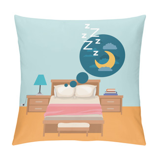 Personality  Color Background Of Bedroom With Dreaming In The Night Pillow Covers