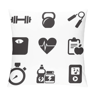 Personality  Fitness Icons Black & White Pillow Covers