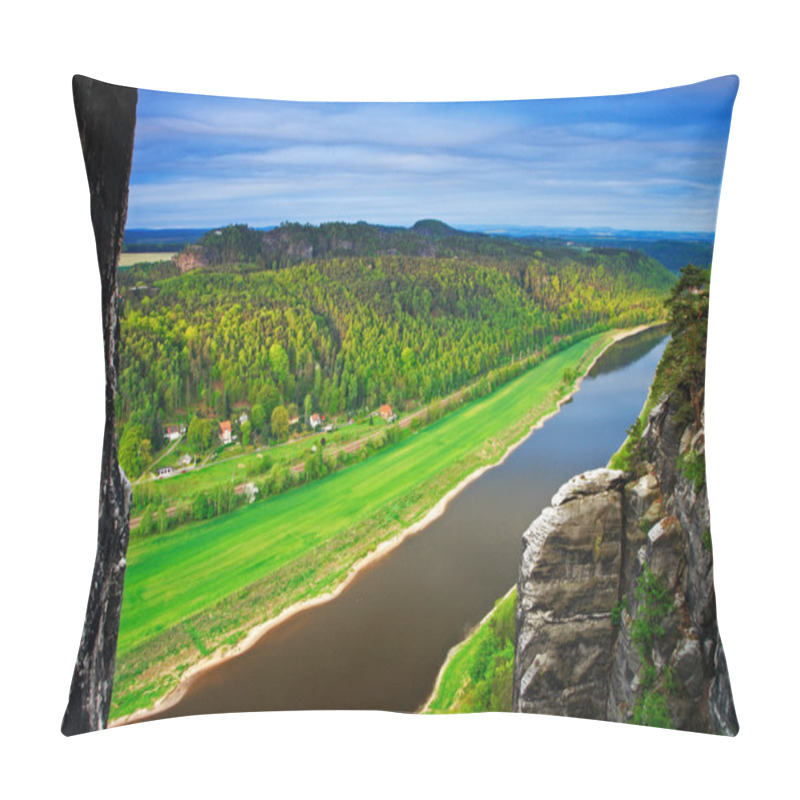 Personality  Elbe river at sunrise pillow covers