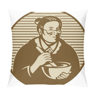 Personality  Granny Cooking Ixing Bowl Pillow Covers