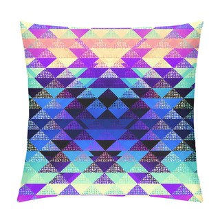 Personality  Seamless Pattern Of A Triangles.. Aztec Symmetric Abstract Geometric Ornament. Sport Fashion Textile. Vector Image. Pillow Covers