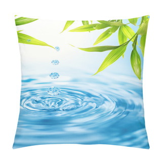 Personality  Water Drops Folling From A Bamboo Leaf Pillow Covers