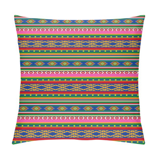 Personality  Tribal Vector Seamless Pattern. Bright Colorful Geometric Striped Ornament. Ethnic, Boho Style. Mexican Blanket Pattern. Serape Design For Cinco De Mayo Party Decor Pillow Covers