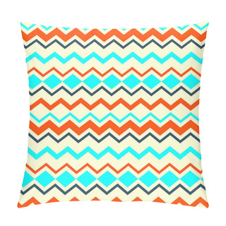 Personality  Ethnic Tribal Zig Zag Seamless Pattern. Vector Illustration Pillow Covers