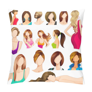 Personality  Female Hair Style Pillow Covers