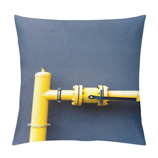 Personality  Yellow Gas Pipe And Blue Wall Pillow Covers