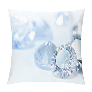 Personality  White Diamonds On Blue Background Pillow Covers